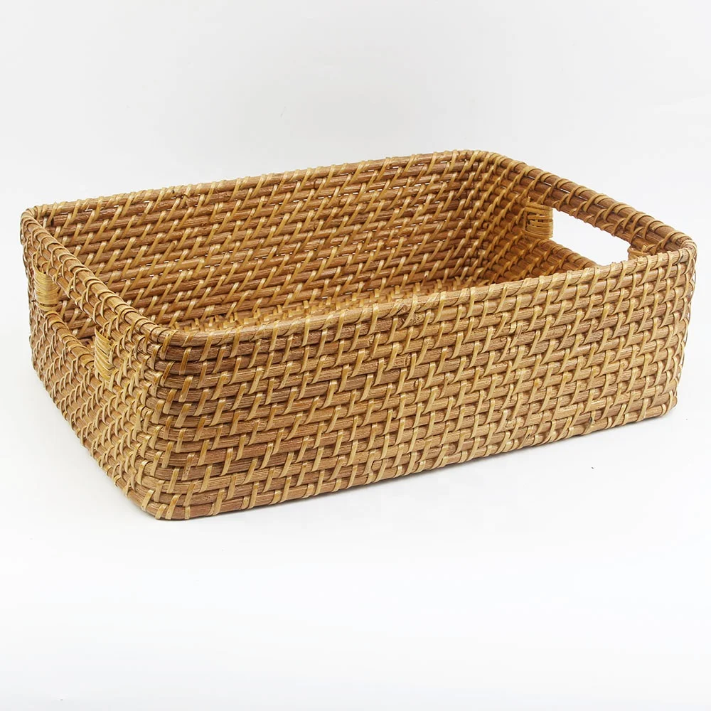 2022 Hot Selling Natural Material Rattan Basket Handwoven Storage Baskets Dry Food Container Storage Baskets  Made In Vietnam