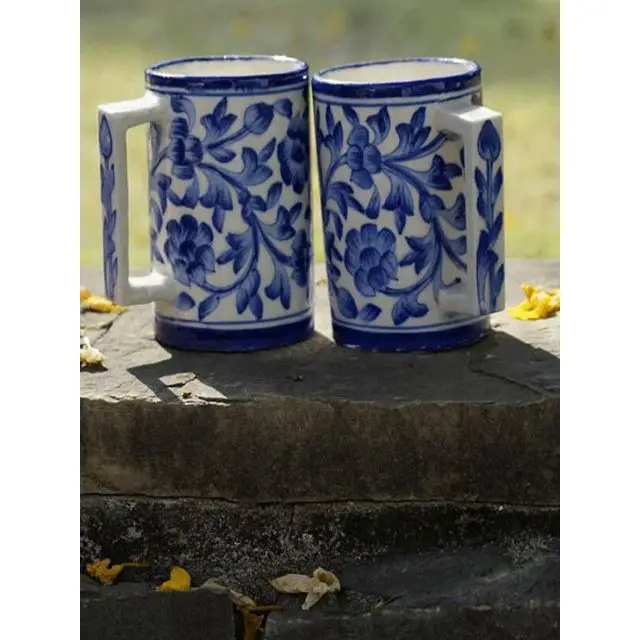 Blue Pottery Mugs Indian Blue Pottery Coffee And Beer Mugs Latest Design Handicraft High Quality Pottery Mugs On Cheapest Price
