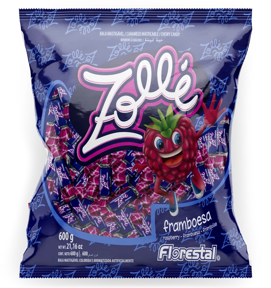 80703, 80704 - Zolle Chew Candy Raspberry, Green Apple 3g, 5g 30x120un