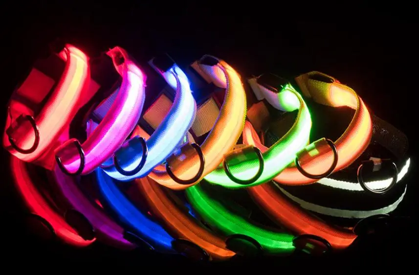 The hot sale flashing lights elastic light up led cat dog Collar USB rechargeable Collars