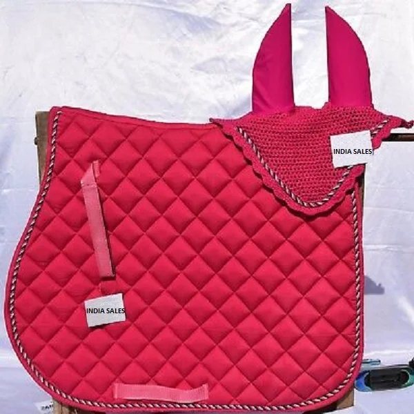 
Matching Colorful Saddle Pad Set with ear bonnet 