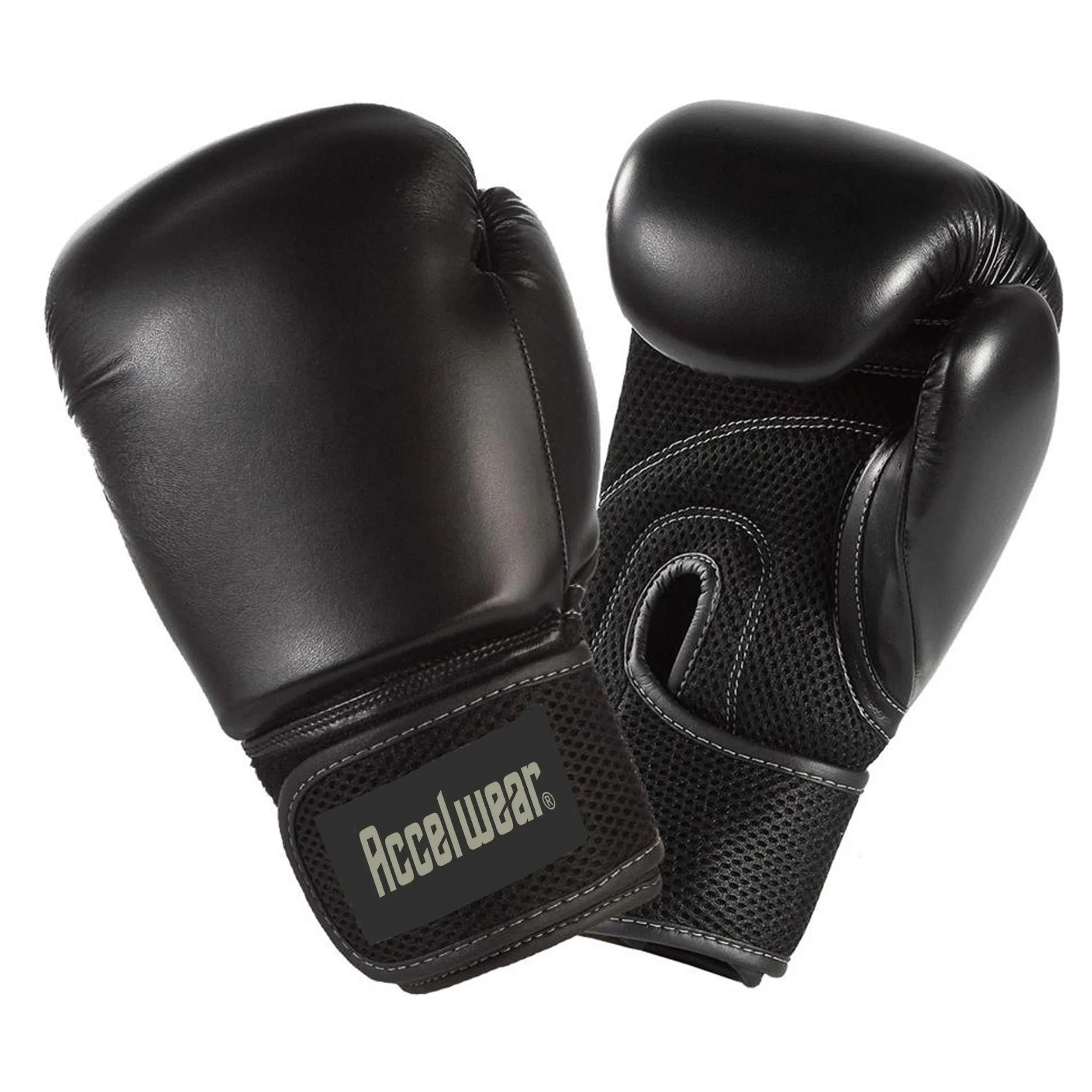 Fashion PU Leather Boxing Gloves for Training Martial Arts New Black Red OEM Logo Faux Leather Pro Boxing Gloves