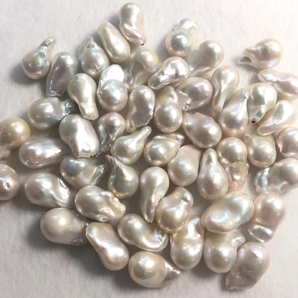 100% Real Big Freshwater Pearl Loose Cream White Baroque Shape Natural Frewshwater Pearl Bracelet clearance For Wife
