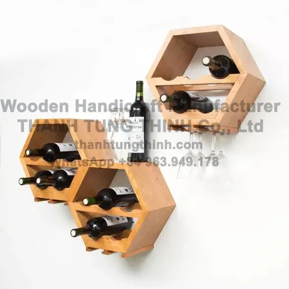 Wholesale 8 bottle wine racks Wooden Wine Organizer Rack WhatsApp: +84 961005832