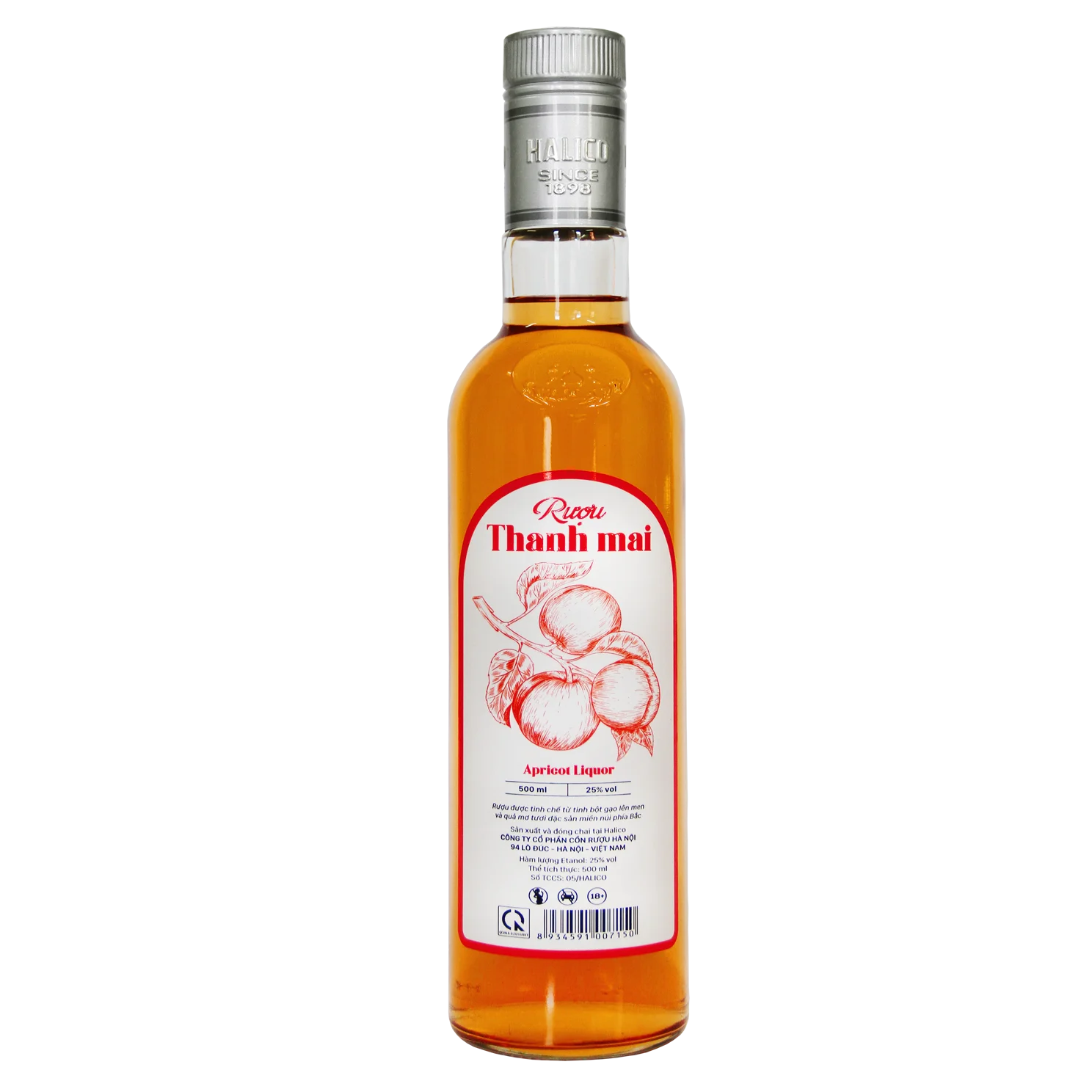 Ruou Mo OEM Wine Halico Thanh Mai Fresh Apricot Liqueur 25%vol 500ml Vietnamese Traditional Liquor