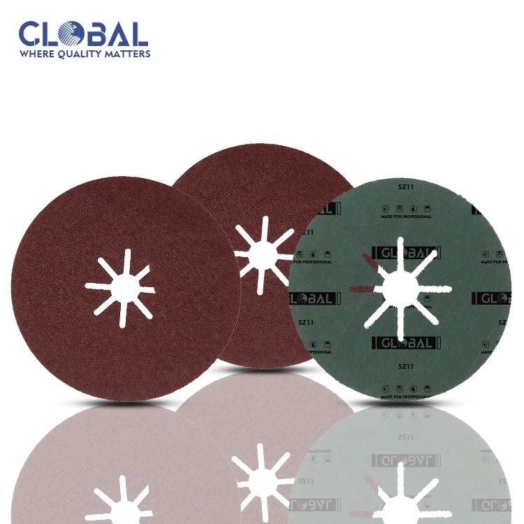 Red aluminum oxide cross hole sandpaper sanding wheel abrasive grinding discs fiber disc