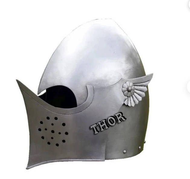Шлем Griffon Knight серебристая отделка средневековый армированный шлем 18 калибр стальной для костюма косплея