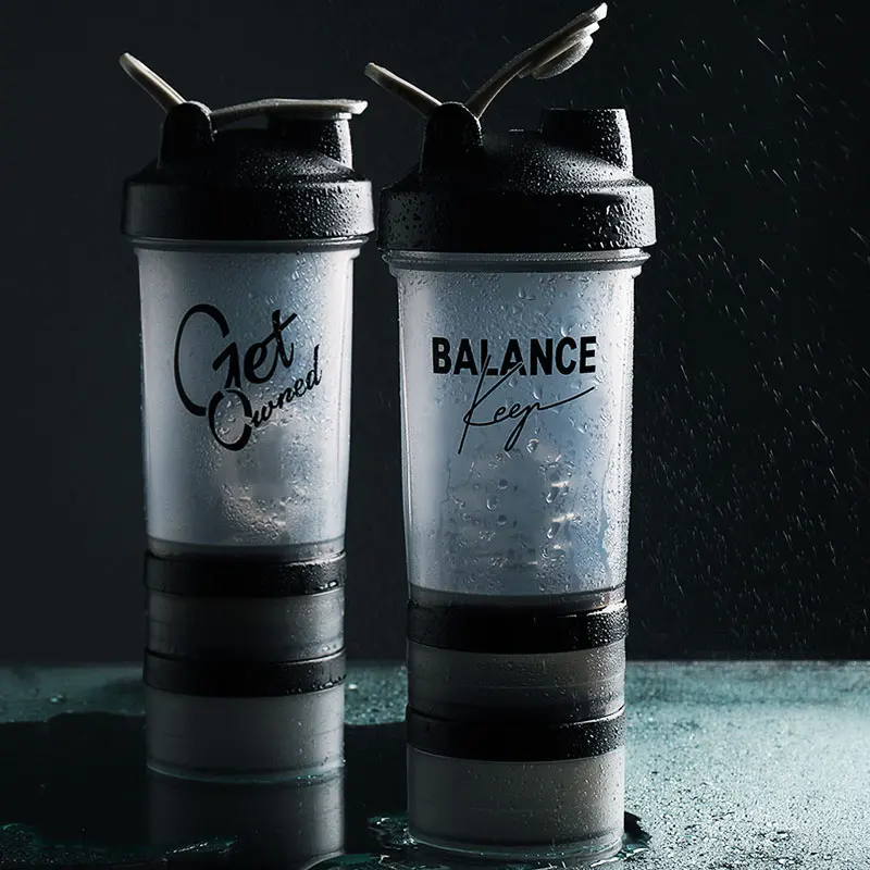 Custom Logo Drinking Powder Clear Anytime Fitness Sport Plastic Gym Water Mixer Protein Bottle Shaker