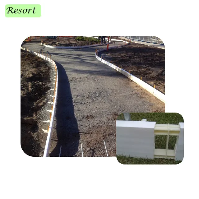 sidewalk gardening landscape stiff flex plastic formwork concrete work curvy straight