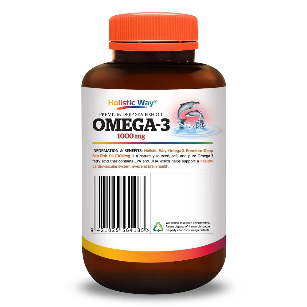 Premium Deep Sea Fish Oil Holistic Way Omega-3 1000mg With MEG-3 (150 Softgels) From New Zealand
