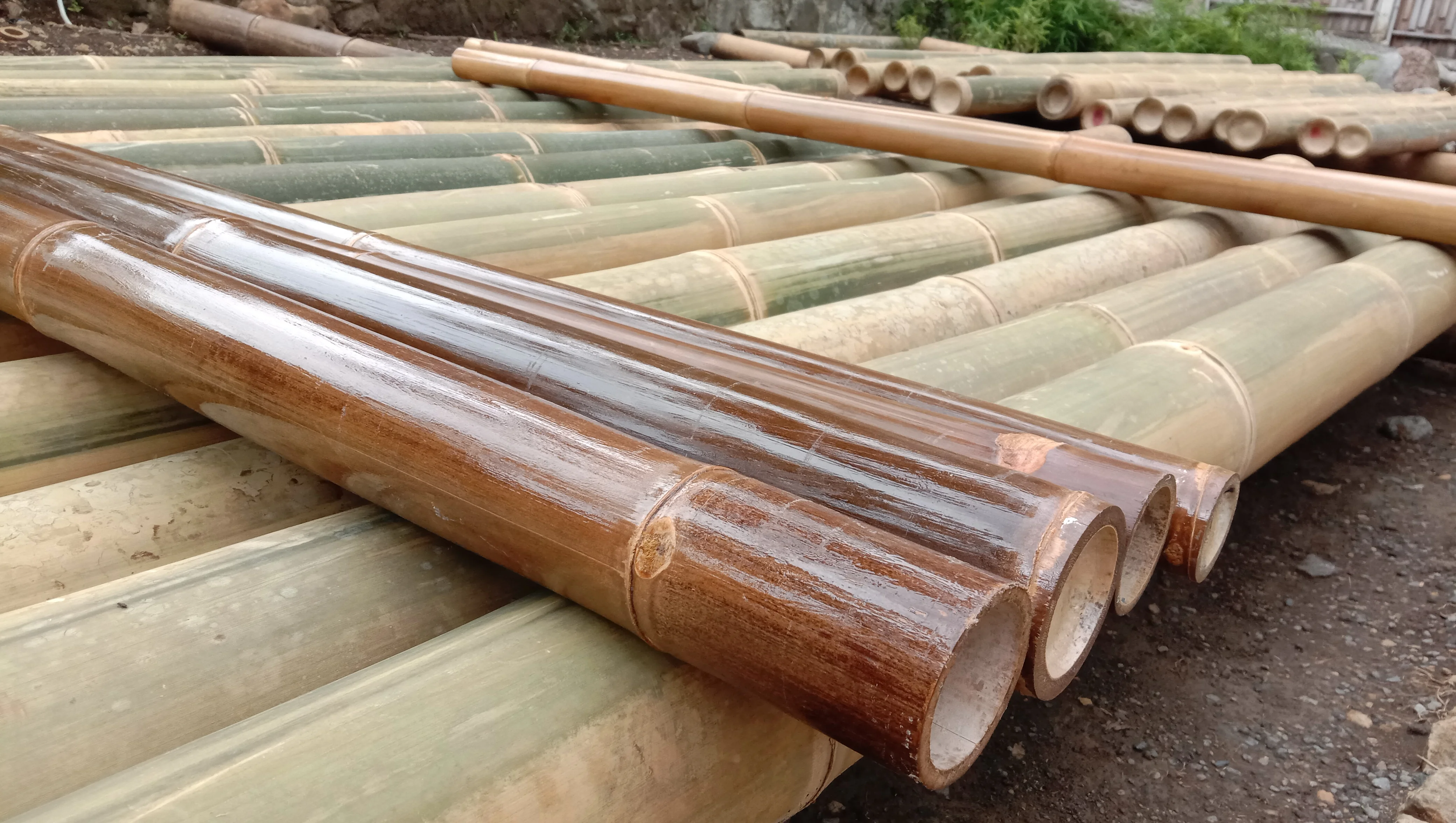 
High Quality Indonesia Bamboo Java Black Bamboo Treated For Construction (Black Bamboo With Finishing) 300cm 