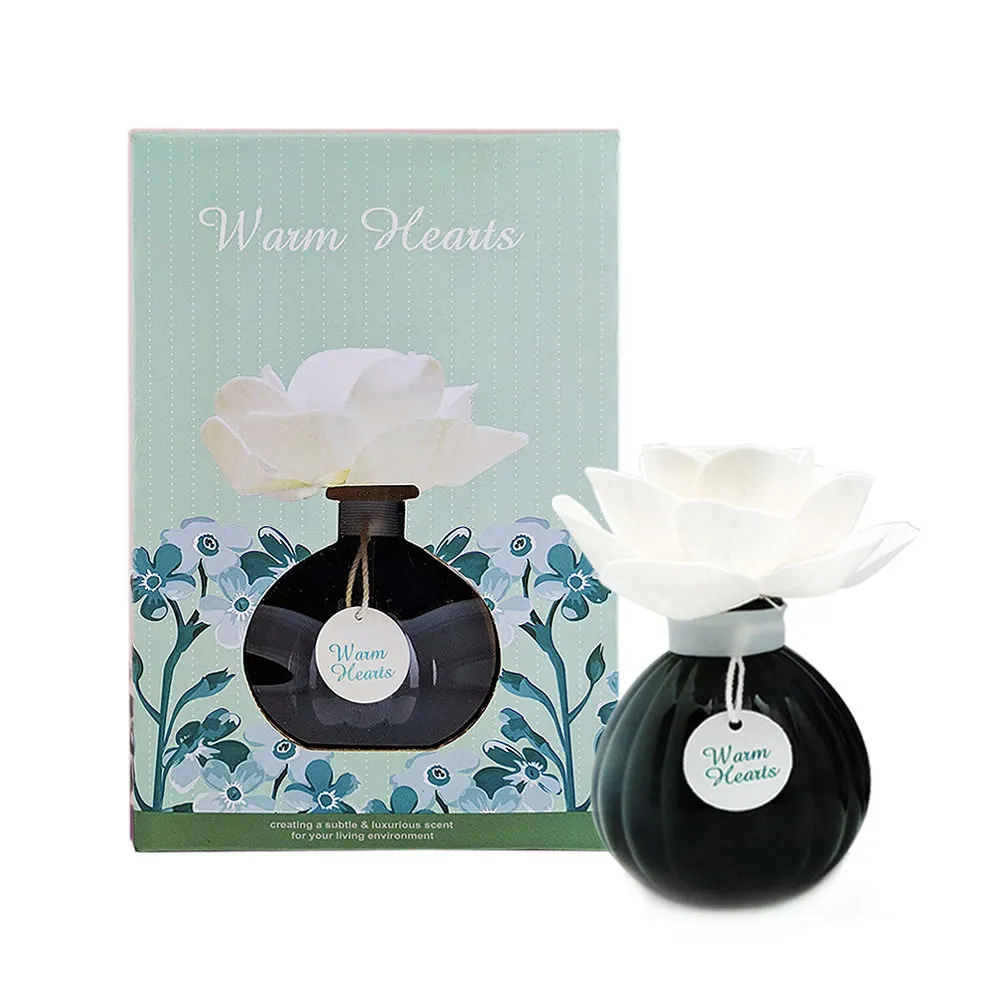 
Luxury Sola Flower Diffuser Black Glossy Glass Bottle Air Fragrance Long Lasting Scents 140ml Home Fragrance 
