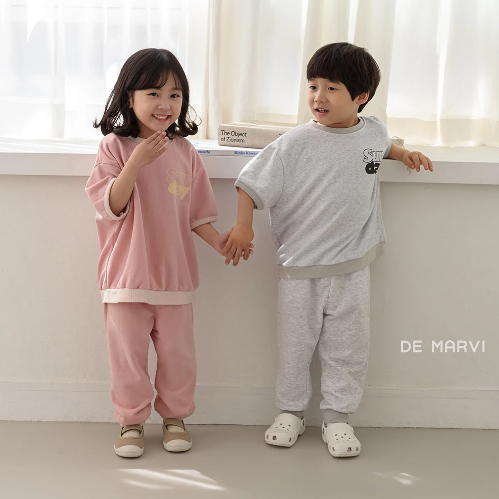 DE MARVI Kids Toddler Matched Elastic Waist Sweatpants Boys Girls Trousers Wholesale Korean Manufacturer MADE IN KOREA