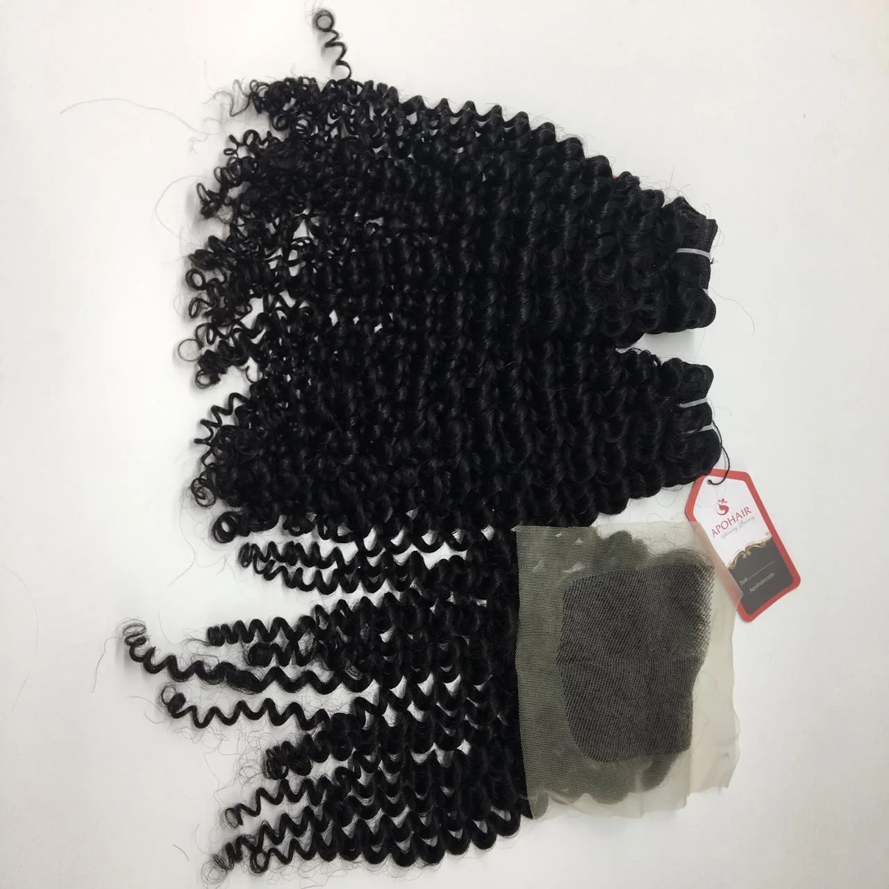 
HD Transparent Lace Closure 3 Part Match Weave Bundle Kinky Curly Human Hair Accept Paypal 