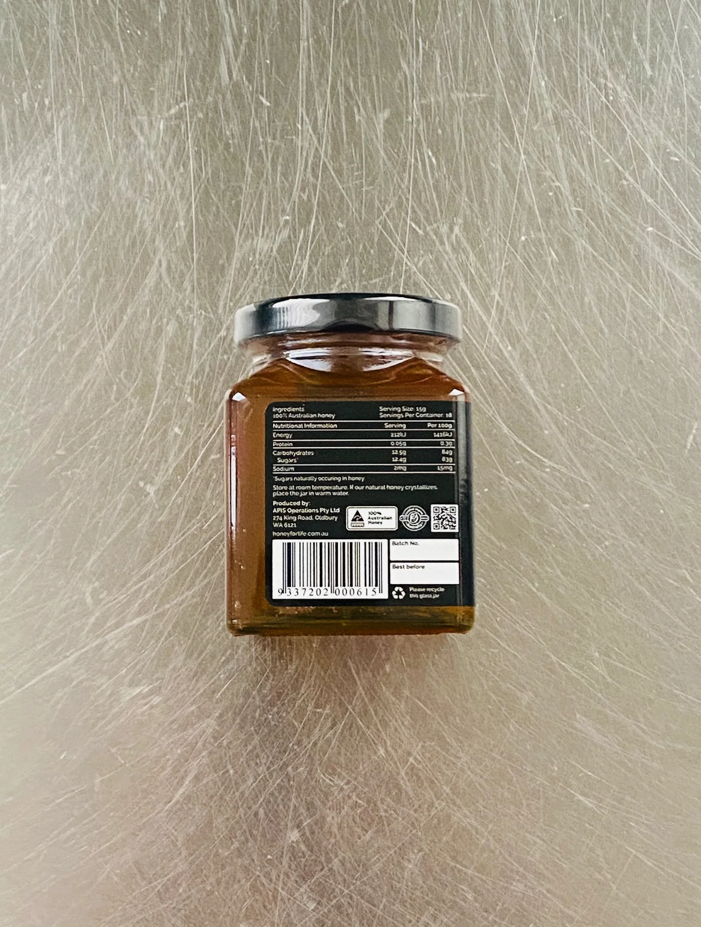 Honey Composition with 260g Light Favor Organic Honey TA20+ Desert Mallee Mono-Floral Honey In Mason Jar From Australia