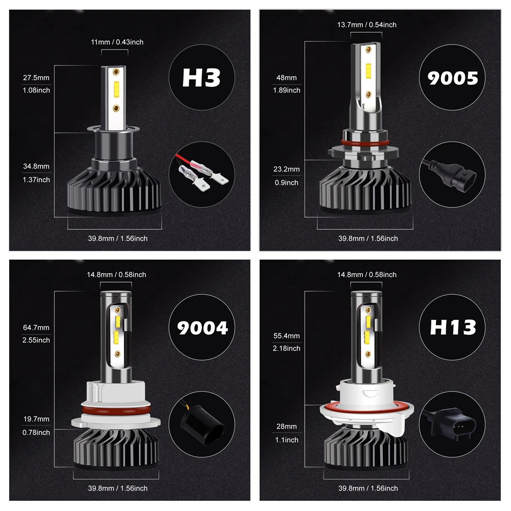 Car Accessories high power ALL-IN-ONE Faros W50 HB3 Luces 9005 3570 CSP Chips 9006 F2 50W fog light Auto Led headlight bulb