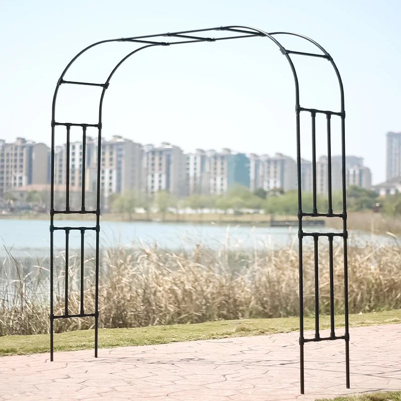 Factory Wholesale Custom PE coating Steel arch metal garden tunnel standing garden arch