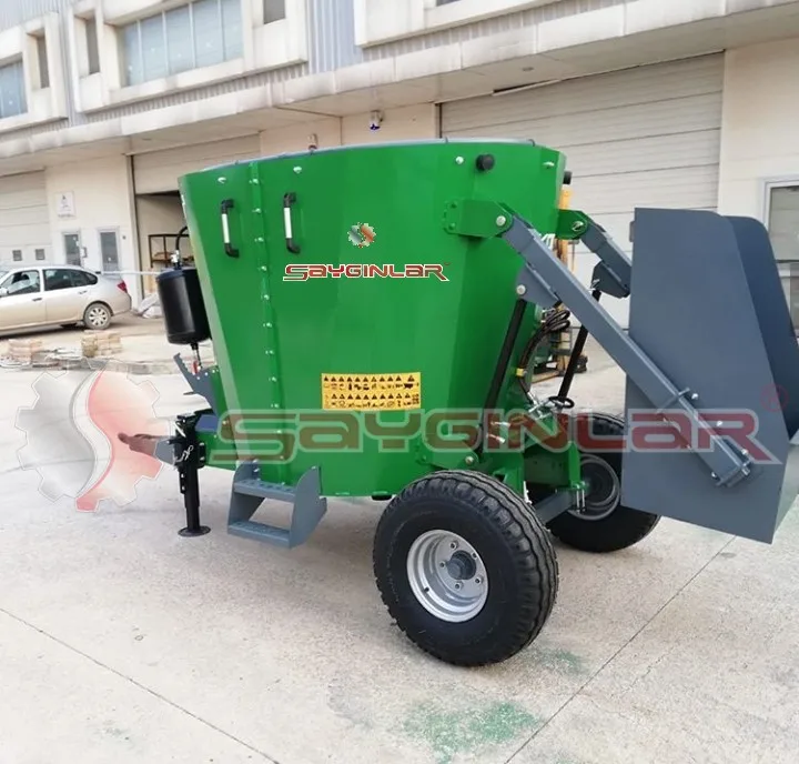 HIGH QUALITY 3 CBM ELECTRIC+TRACTOR PTO DRIVEN VERTICAL FEED MIXER