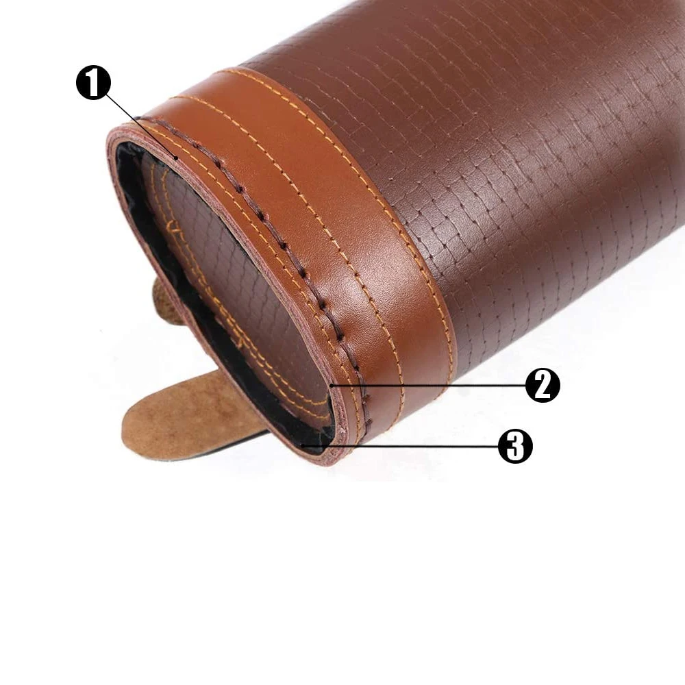 Factory Made OEM/ODM Full Customized 100% Genuine Leather Archery Back Arrow Quiver for Outdoor Sports