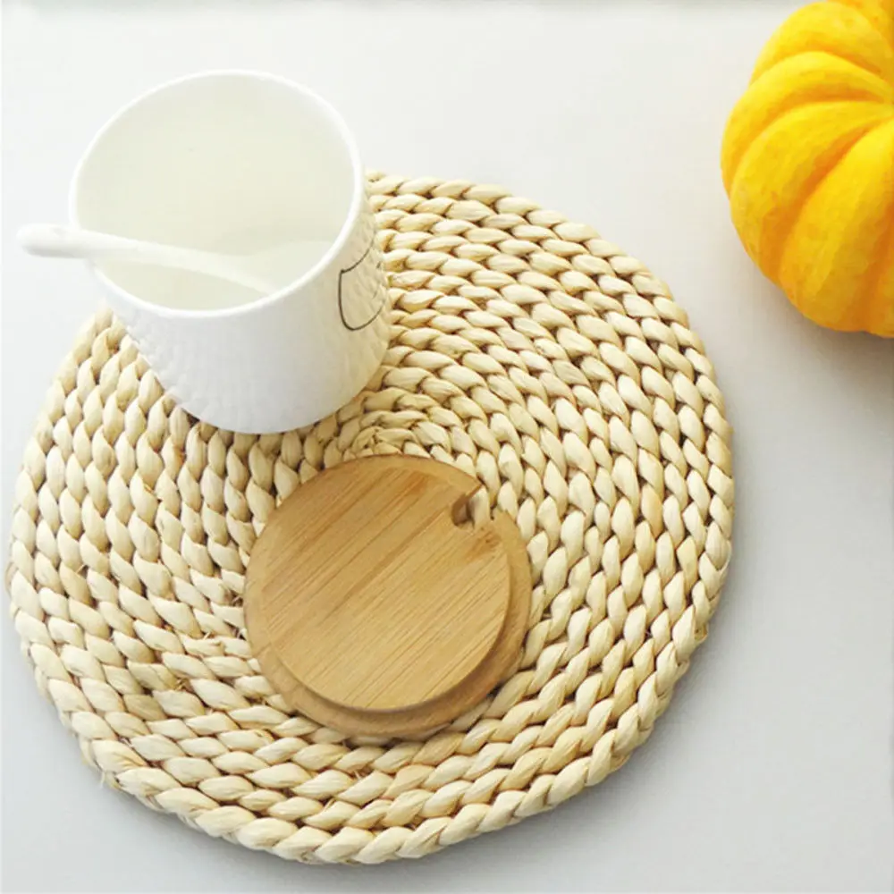 Natural Water Hyacinth Weave Placemat Customized Factory Supply weave Natural Water Hyacinth Placemat Round Tablemat