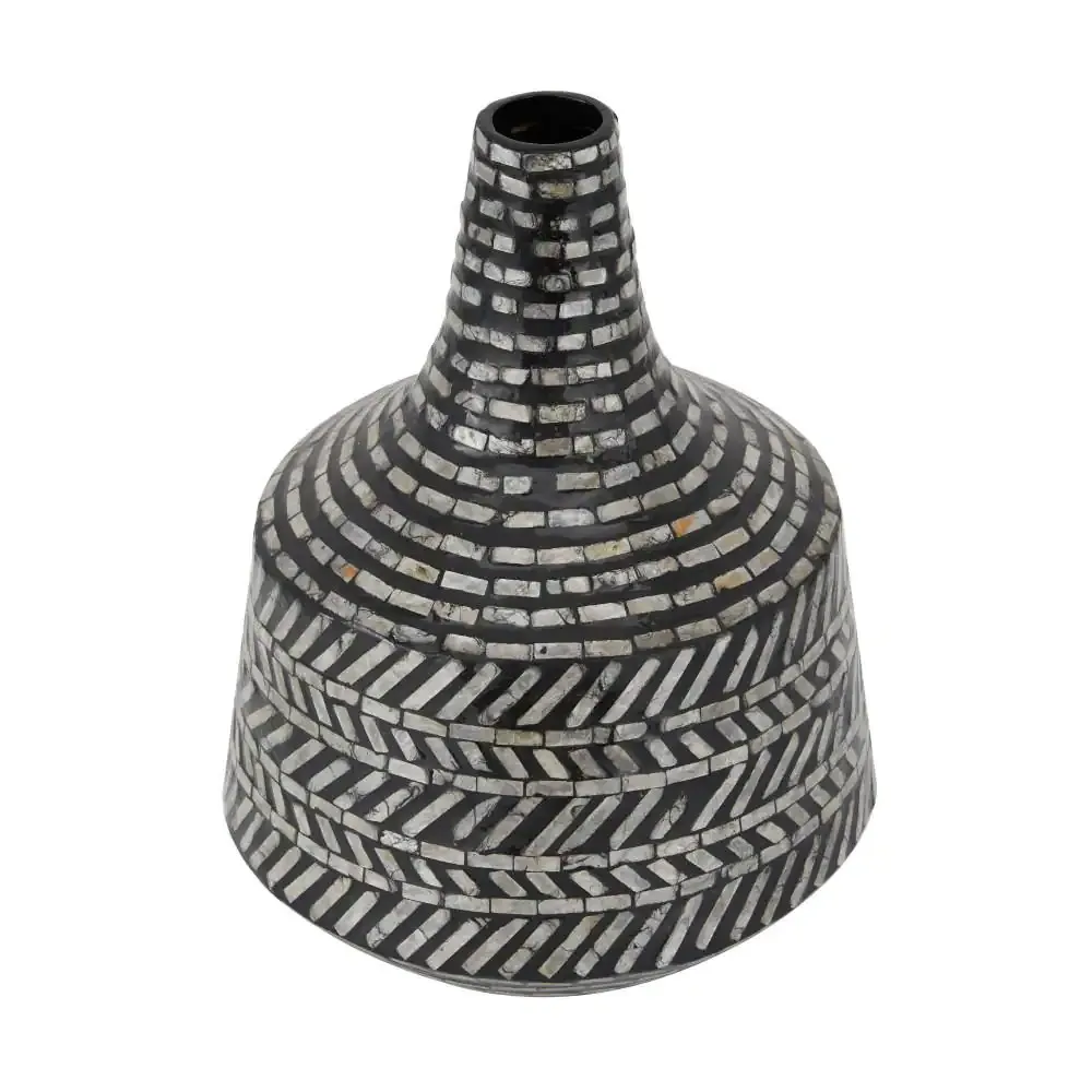 Manufacturer high quality black shell contemporary vase capiz vase decor tabletop flower vase mother of pearl inlay for home
