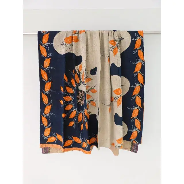 Vintage kantha quilt handmade throw woven bedspreads patchwork bedding assorted patch quilt reversible cotton fabric blanket