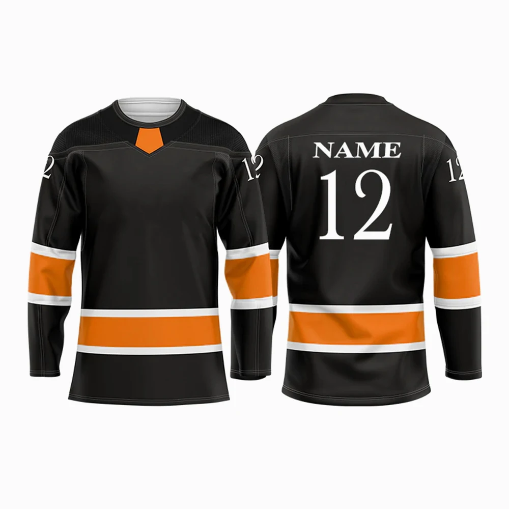 Team Wear Ice Hockey Jerseys Polyester Made Winter Warm Ice Hockey Jerseys Custom Design Printed Jerseys For Adults