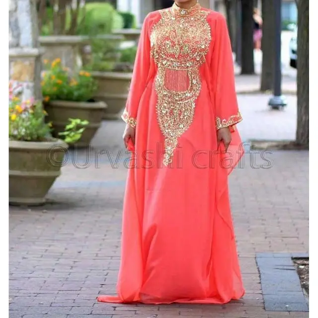 Specially Occasion Jalabiya Kaftan Dresses For Women Hand Beaded Work Moroccan Wedding Kaftans