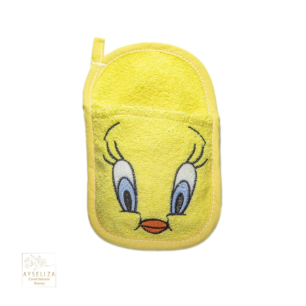 Kids Bath Sponge Set Eco Friendly Baby Body Cleaning Glove Turkish Silk Exfoliating Scrubber Bamboo Morocco Kessa Custom Logo