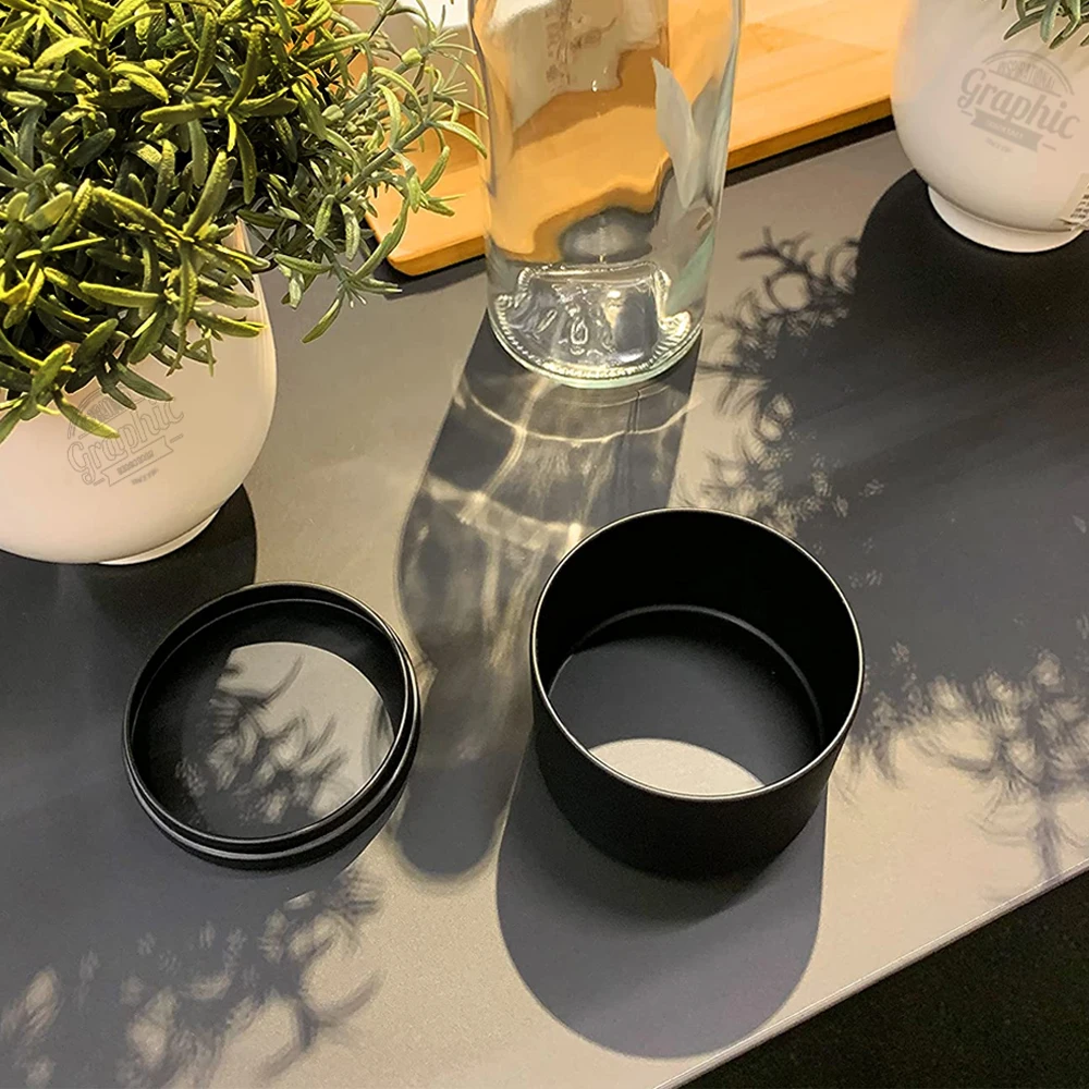 Wholesale Popular Candle Tins Container With Lid Seamless Double Sided Matte Black 8oz Candle Tin