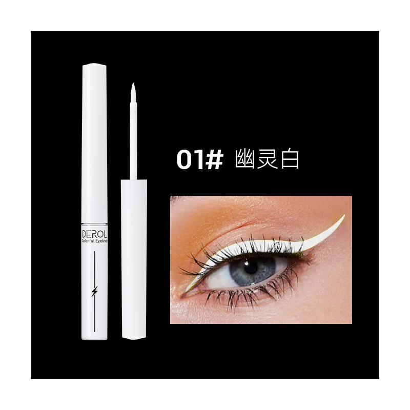 DEROL colorful eyeliner 8 colors stage matte liquid neon liner art waterproof no blooming eye pencil quick dry party eye liner