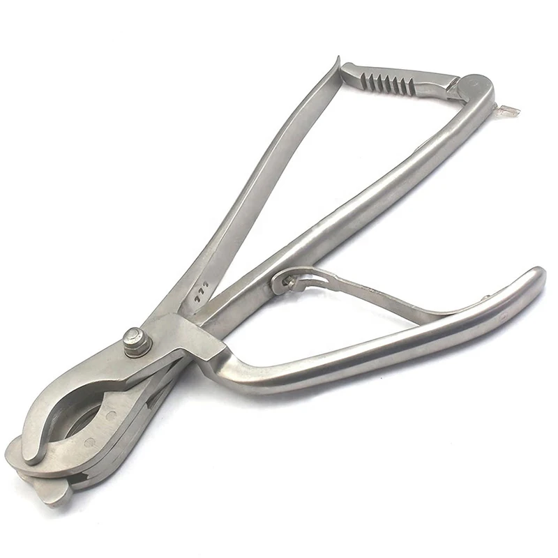 Emasculator Castration Plier White Castrator Triple Crush with Ratchet Veterinary Instruments Stainless Steel