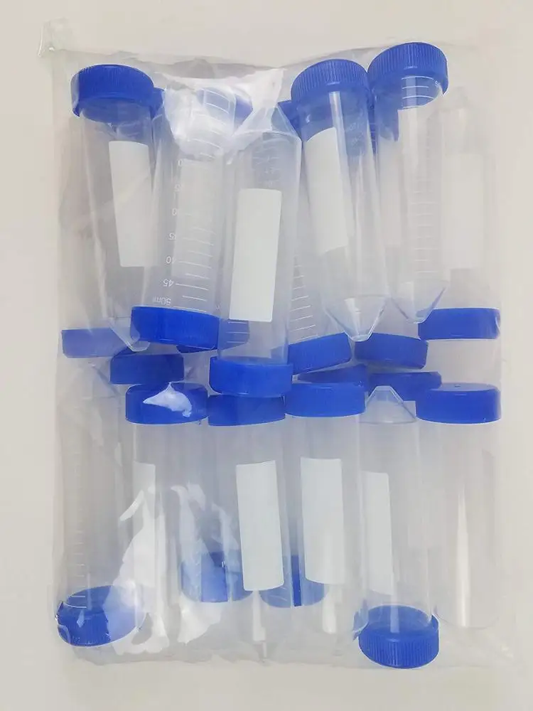 50ml polypropylene centrifuge tubes with attached caps - sterile