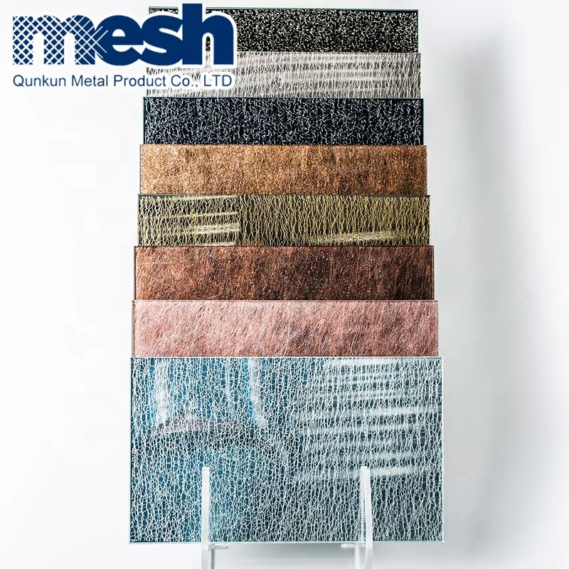 Tempered Laminated Glass Metal Wire Mesh For Room Decoration