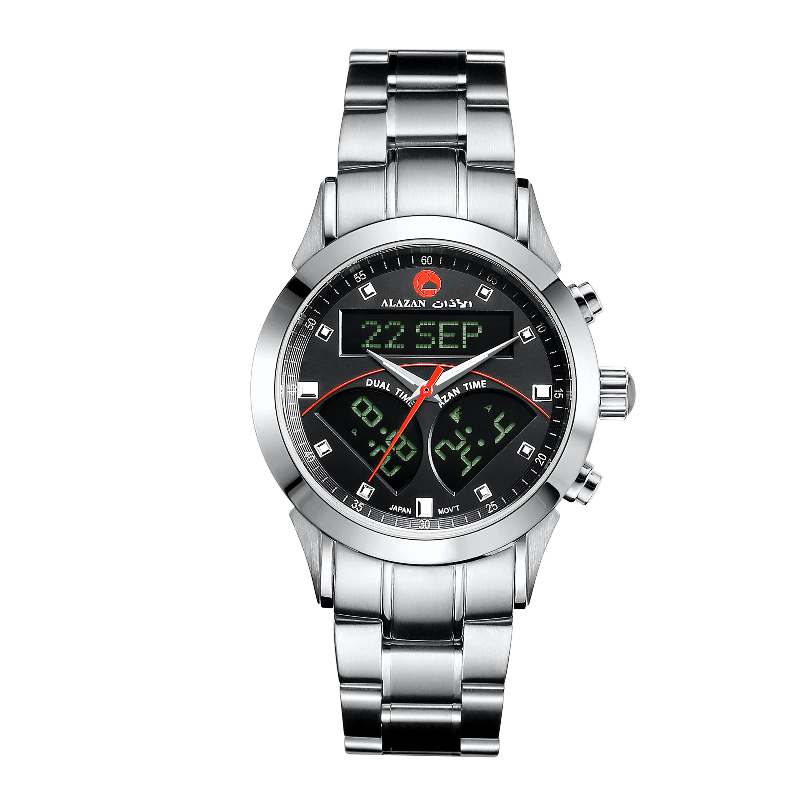 Исламские мусульманские товары azan alfajr направление пилимская молитва из нержавеющей стали qibla компас водонепроницаемые наручные часы