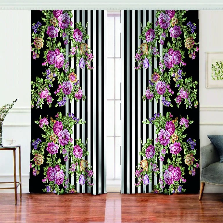 Curtain Custom Designed Modern High Quality 3D Printed 100% Polyester Living Room Background Curtain