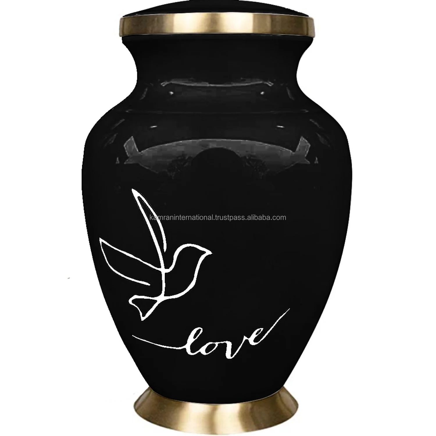 Antique Cremation Urns For Ashes & Red Bag Unique Design Cremation Urns Solid Cremation Urns