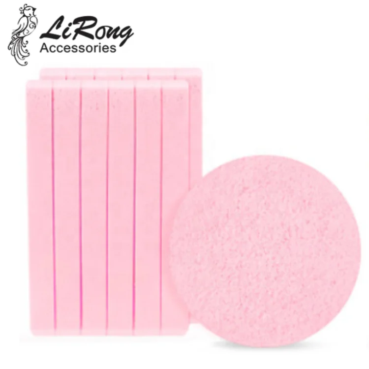 Lirong Best Selling 12pcs Soft Compressed Hydrophilic Facial Cleansing Makeup Remover Cosmetic Puff Face Wash Sponge