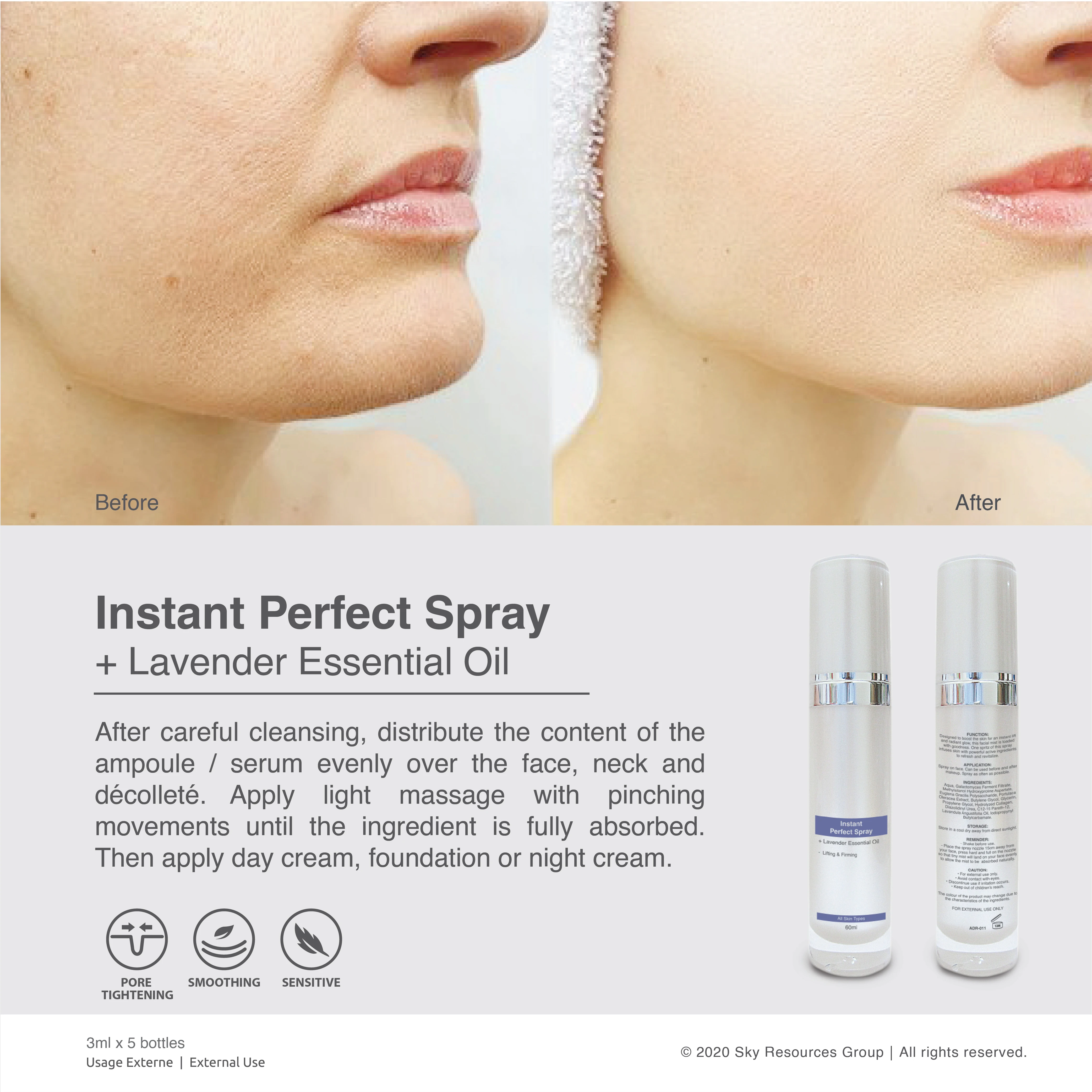 OEM высокоэффективный продукт для ухода за кожей лица поставщик из Малайзии мгновенный идеальный спрей Лаванда эфирное масло лаванды esse