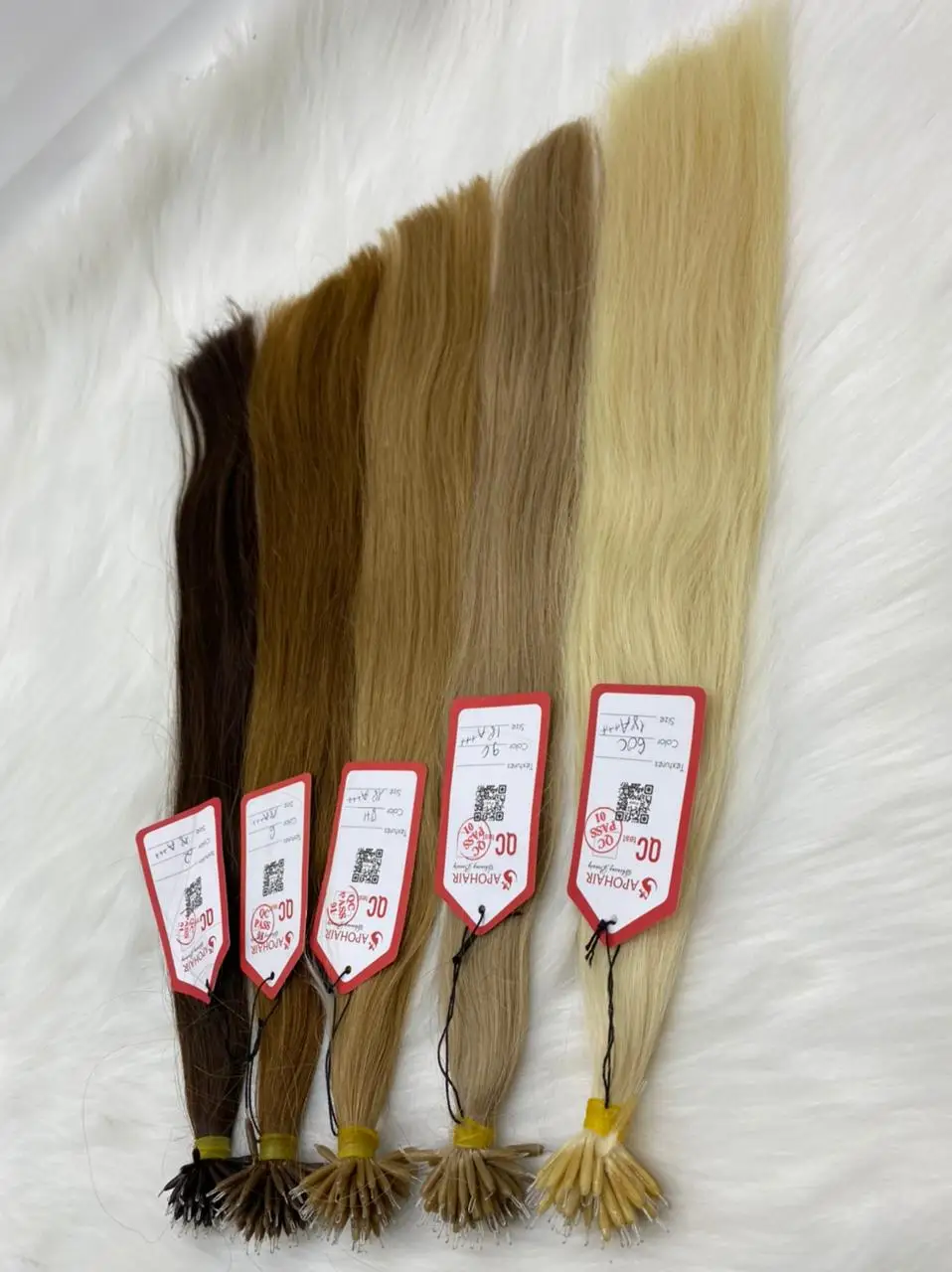 
Vietnamese Human Straight Mix Colors Nano Tip Hair Extension 