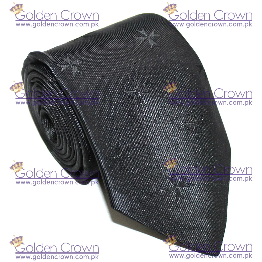  Масонский рыцарь Мальта шелковый галстук с тканым мальтийским крестом логотип