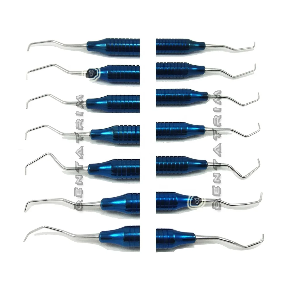 Gracey Curettes Titanium Coated Hollow Handle Set 7 Pieces Dental Gracey Curettes High Quality