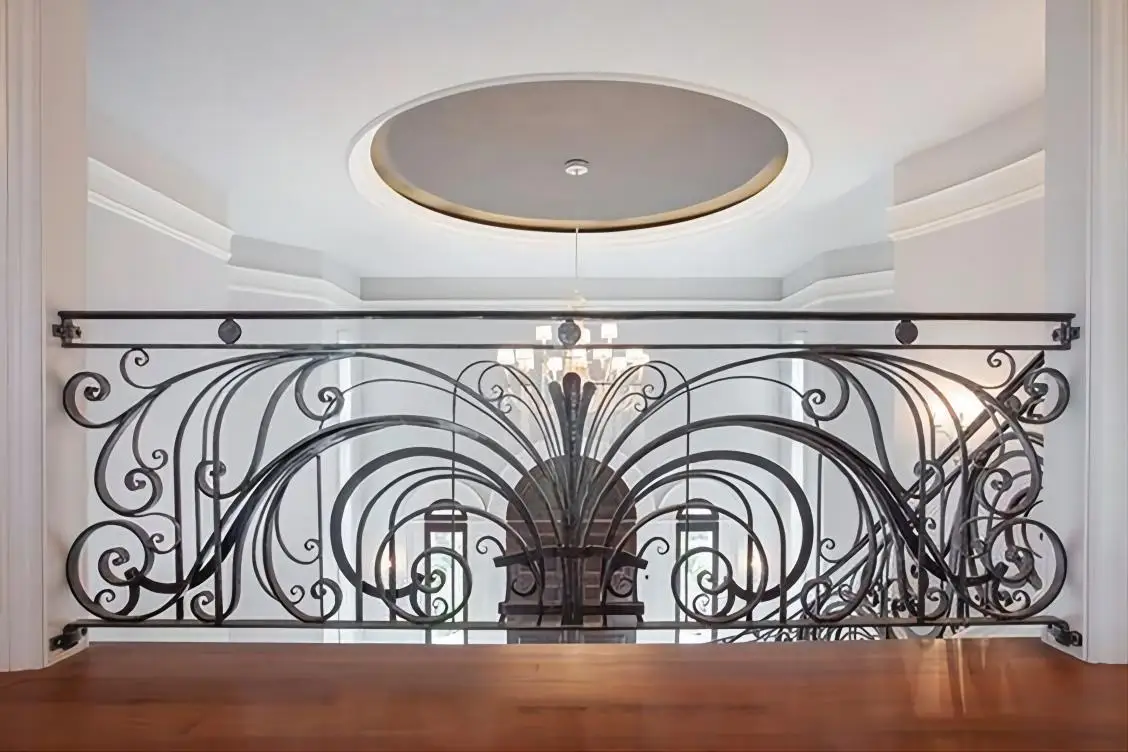 Professional Customized Simple Design Abrasion Resistant Safety Balcony Handrails Wrought Iron Balcony Railing