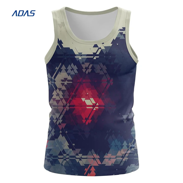 Men Tank Tops  Mesh Fabric Beach Style Quick Dry Vest 3D Sublimation Sleeveless T Shirt Printed Tank Top Custom Design