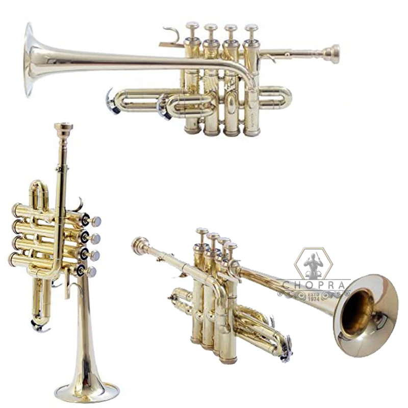 Piccolo Trumpet 4 Valve With Box High Quality