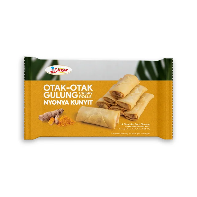 Горячая Распродажа готовые к употреблению Хрустящие рулоны Halal Lazat Otak-otak Gulung-nyuzunkunyit 12 (275 г X 24 кв. М) Замороженные продукты