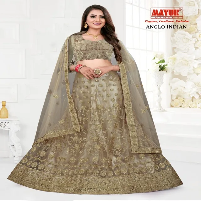 
Сари Mayur, Новый Серый цвет с камнем и кодировочной работой, lehenda Холи 