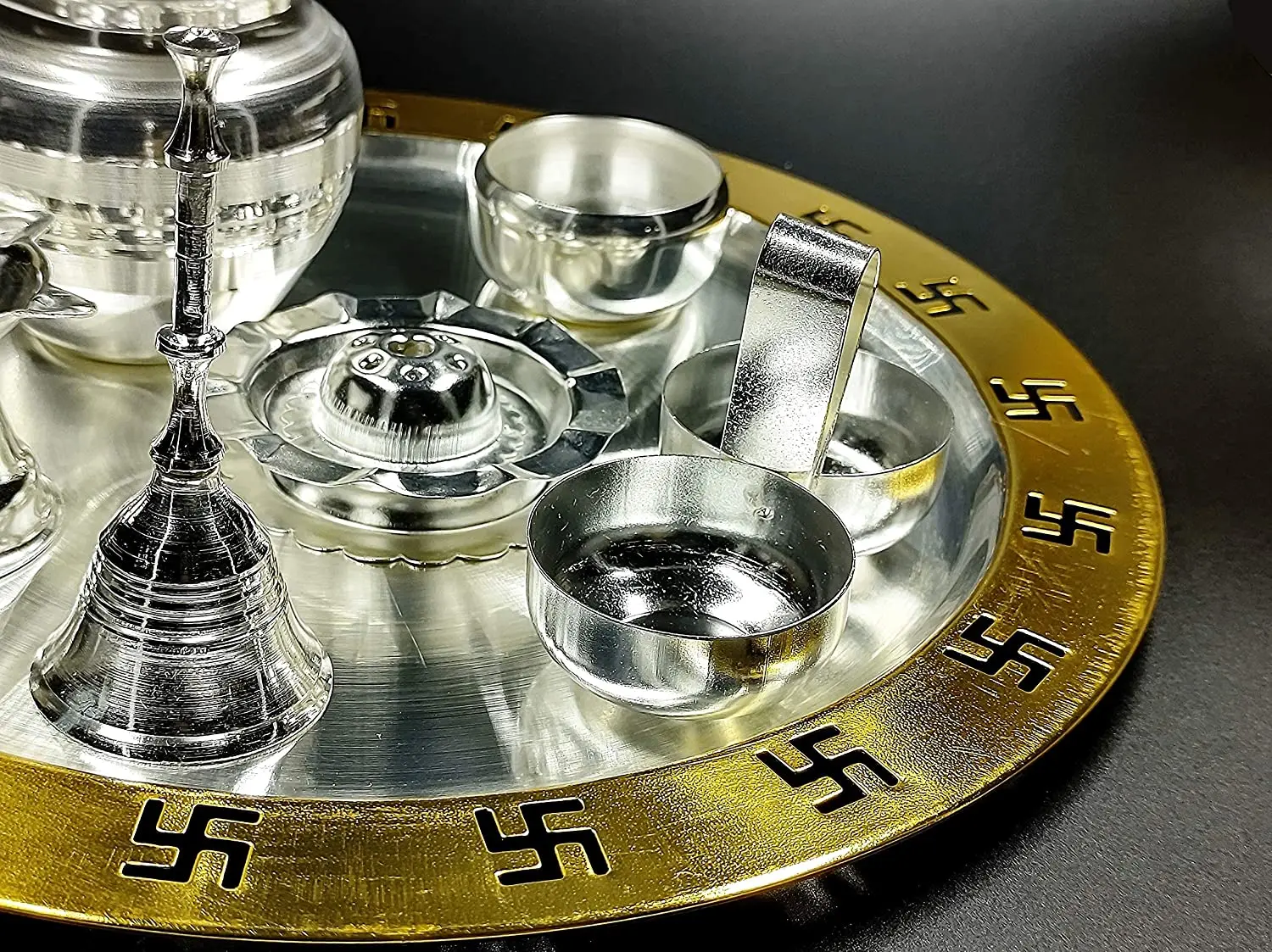 Набор из золотистого и серебристого покрытия с надписью «благородство» для фестиваля этнические изделия «пуха Тала» Diwali дома храма свадебного