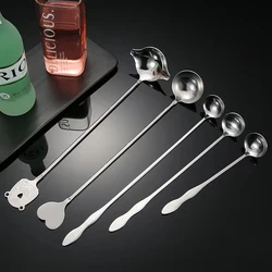 304 stainless steel food-grade elongated spoon personalized pattern design can be customized LOGO