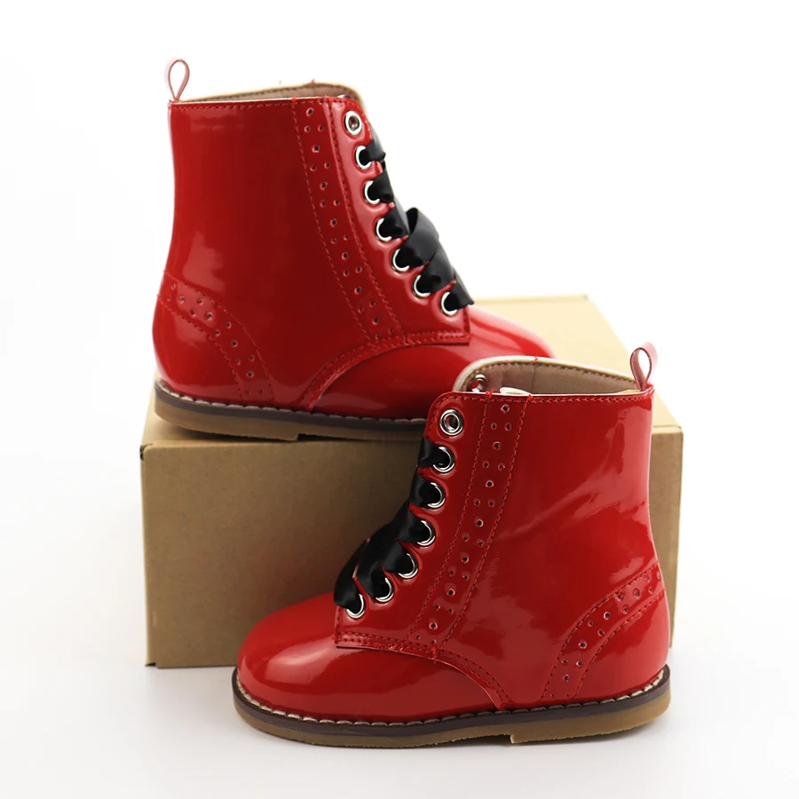 Smile Baby Martin Boots New Fashion Waterproof Pu Customized Patent Leather Unisex Children Boots Kids For Christmas